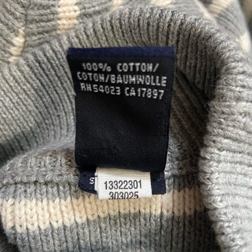 GAP gray & white knit striped mockneck sweater - Picture 7 of 7
